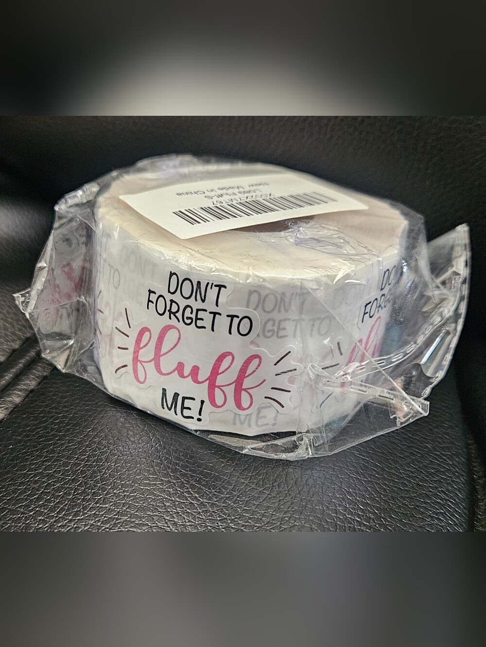 Don't Forget to Fluff Me! Decorative 500 Sticker Roll - White & Pink